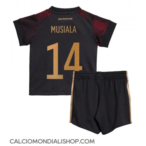 Maglie da calcio Germania Jamal Musiala #14 Seconda Maglia Bambino Mondiali 2022 Manica Corta (+ Pantaloni corti)